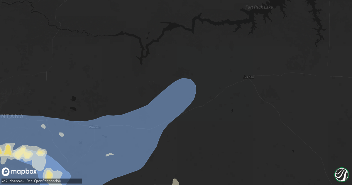 Hail map in Sand Springs, MT on July 14, 2026