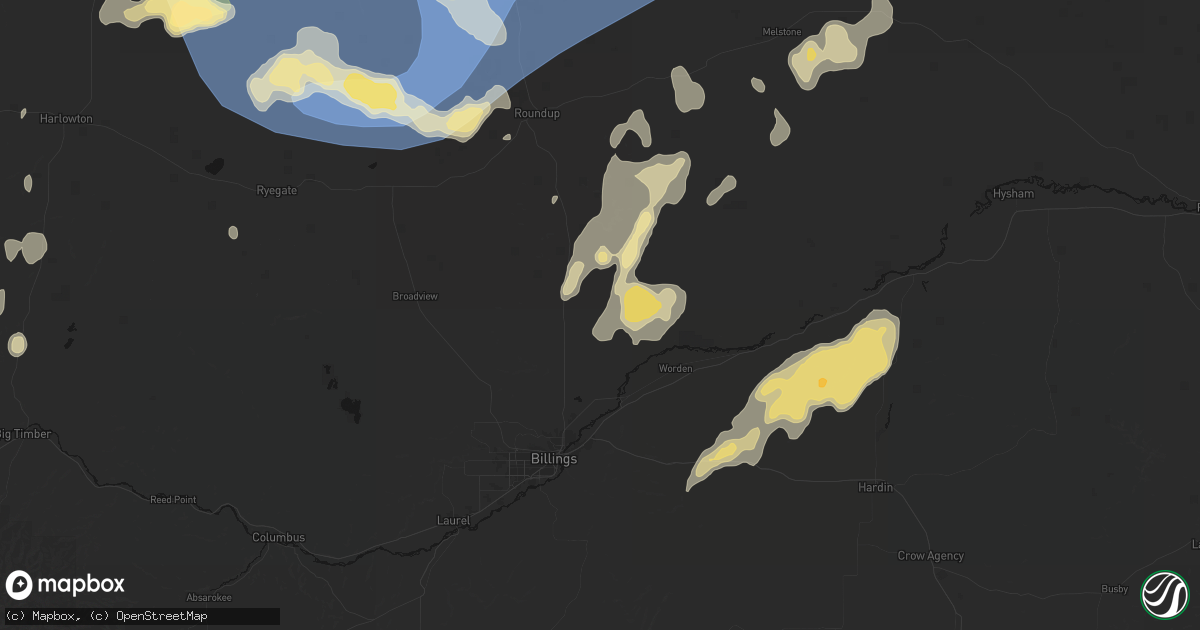 Hail map in Shepherd, MT on July 14, 2026