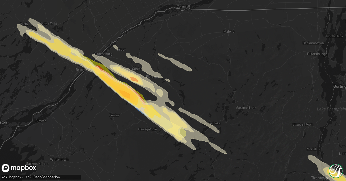 Hail map in South Colton, NY on July 14, 2026