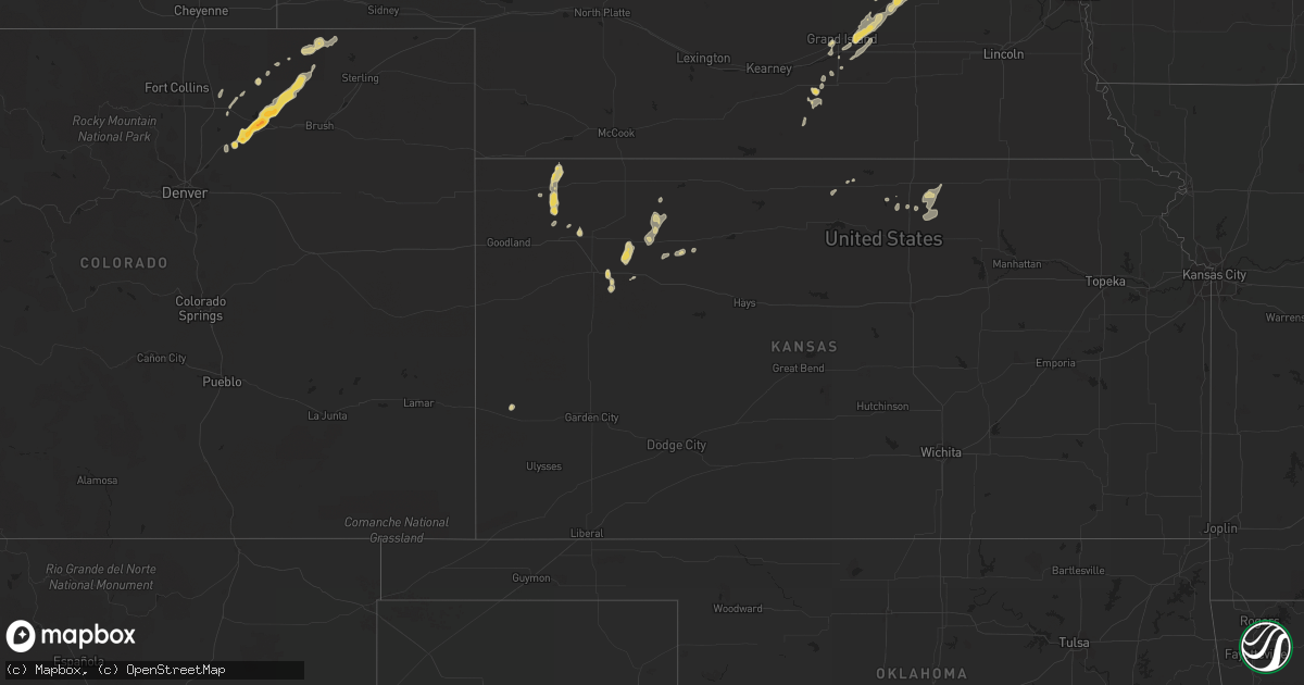 Hail map on July 15, 2011