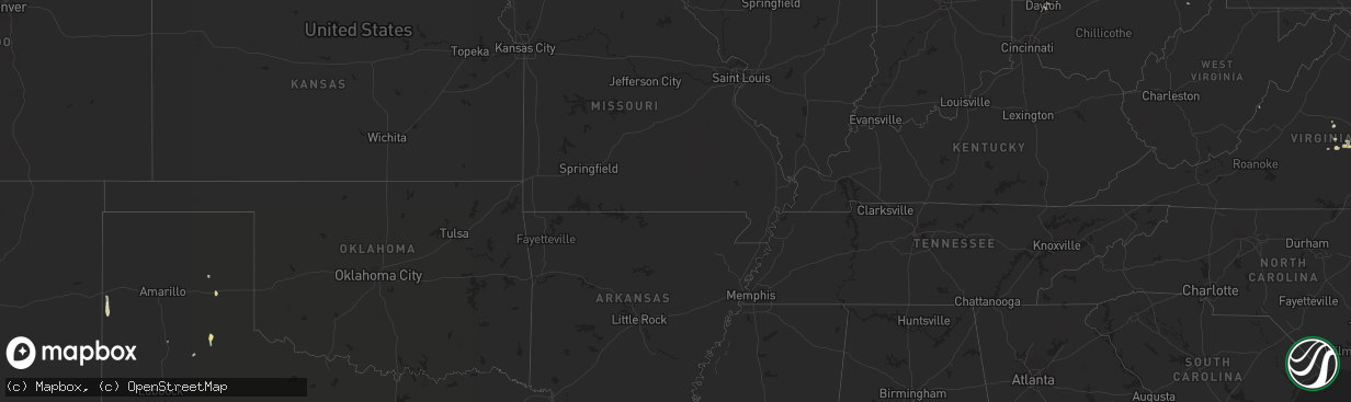 Hail map in Texas on July 15, 2012