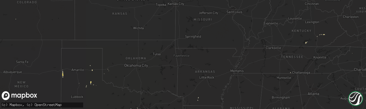 Hail map on July 15, 2012