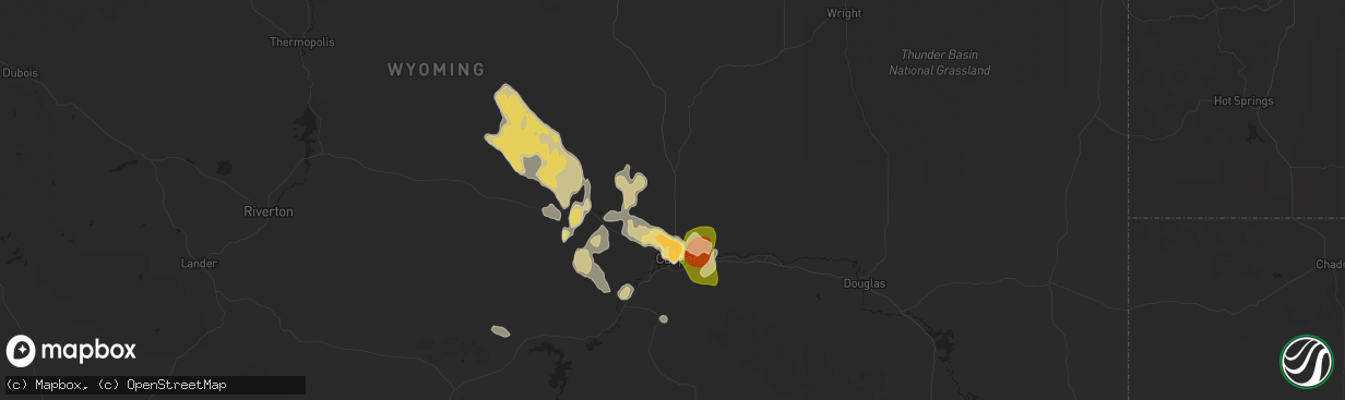 Hail map in Casper, WY on July 15, 2014