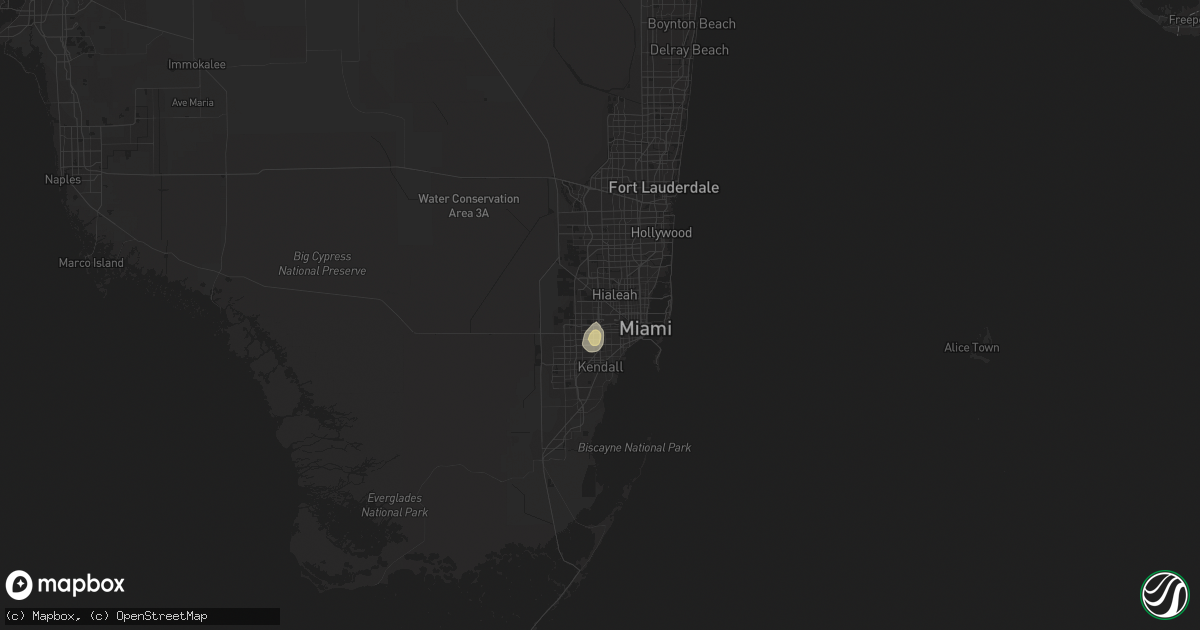 Hail map in Miami, FL on July 15, 2014