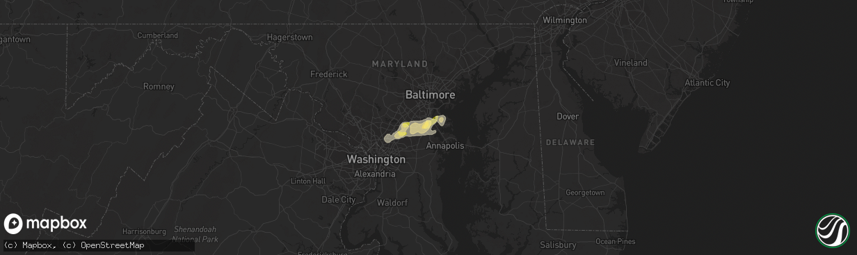 Hail map in Millersville, MD on July 15, 2014