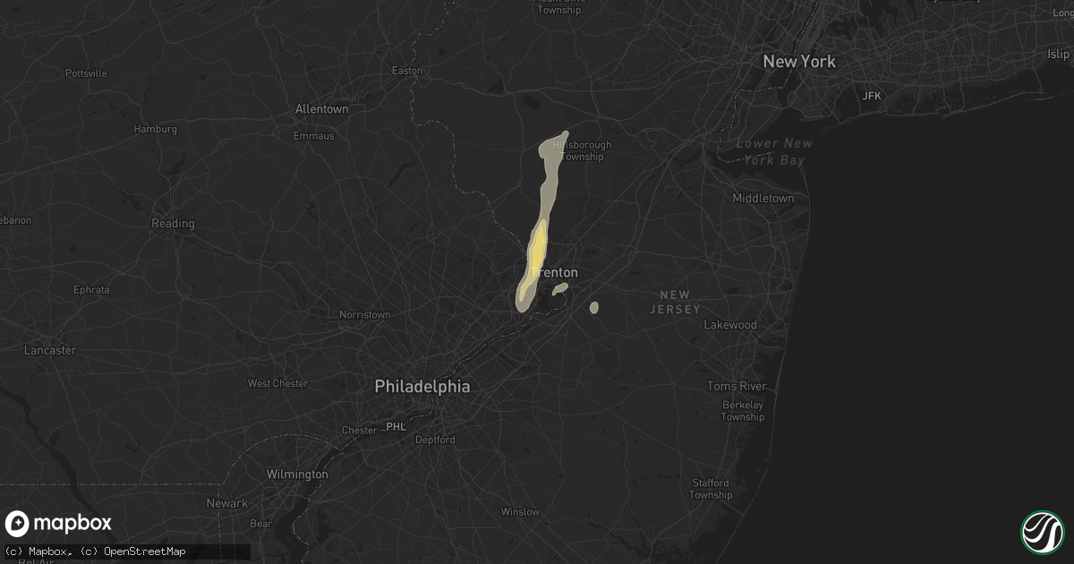 Hail map in Morrisville, PA on July 15, 2014