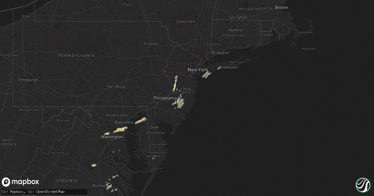 Hail map in New Jersey on July 15, 2014
