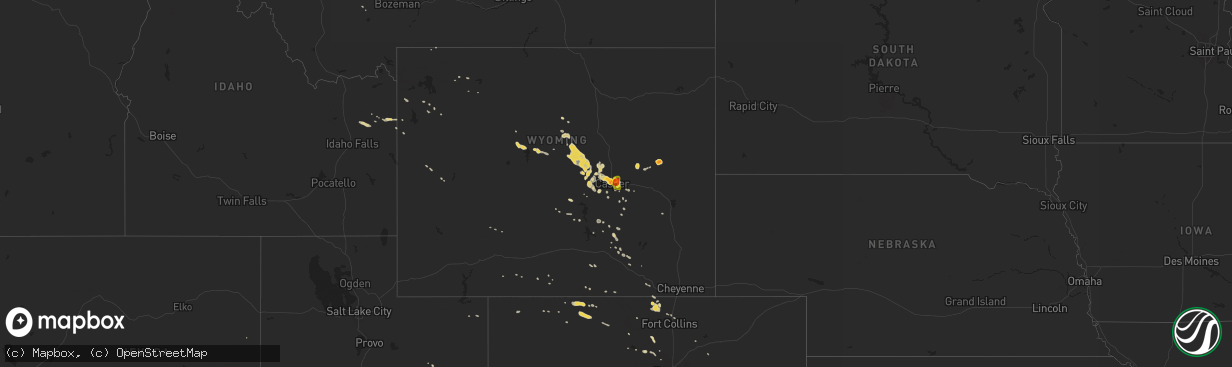 Hail map on July 15, 2014