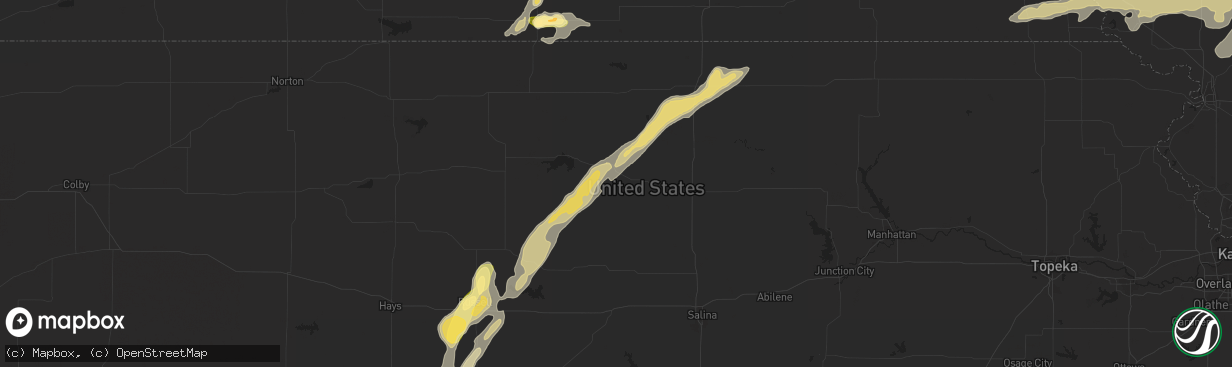 Hail map in Beloit, KS on July 15, 2015