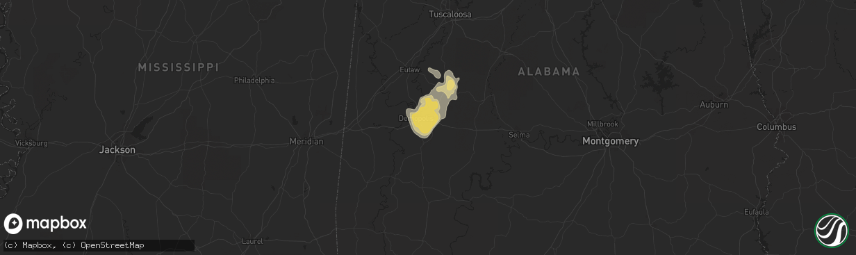 Hail map in Gallion, AL on July 15, 2015