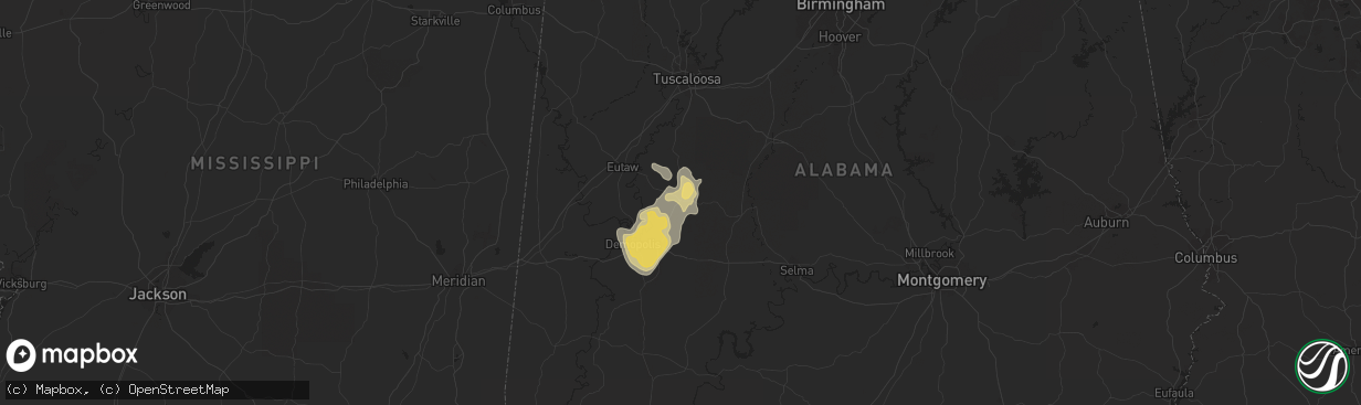 Hail map in Greensboro, AL on July 15, 2015