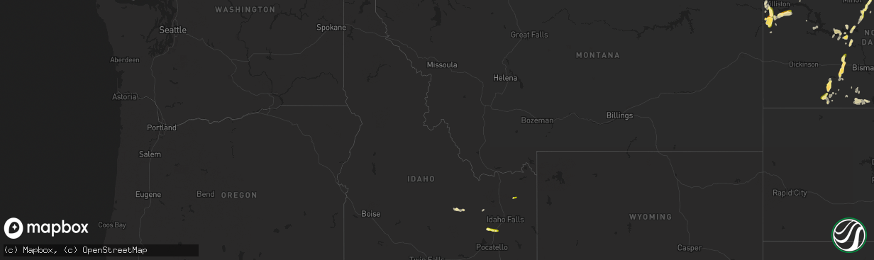 Hail map in Idaho on July 15, 2015