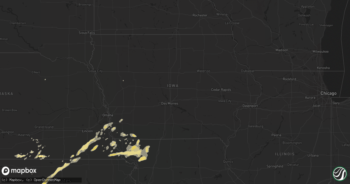Hail map in Iowa on July 15, 2015