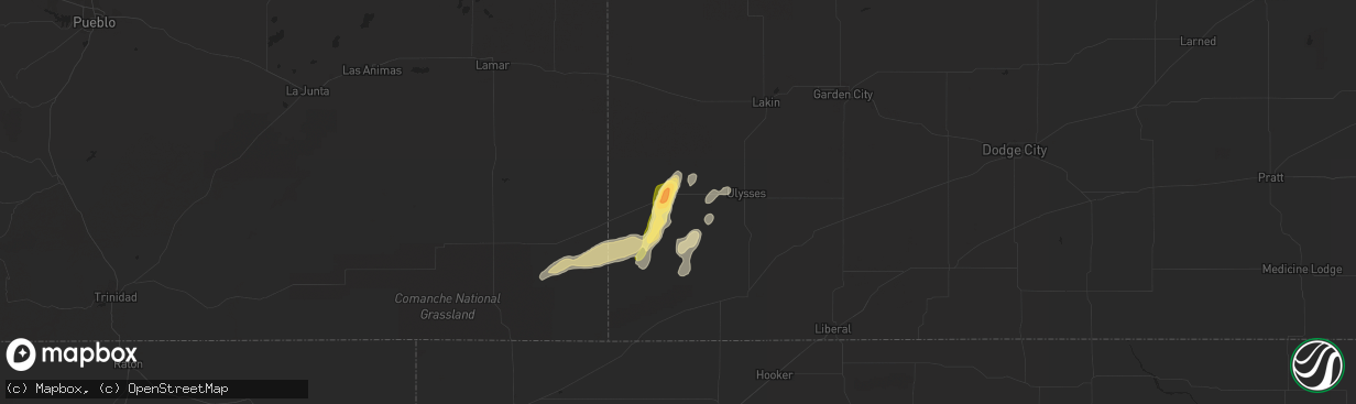 Hail map in Johnson, KS on July 15, 2015