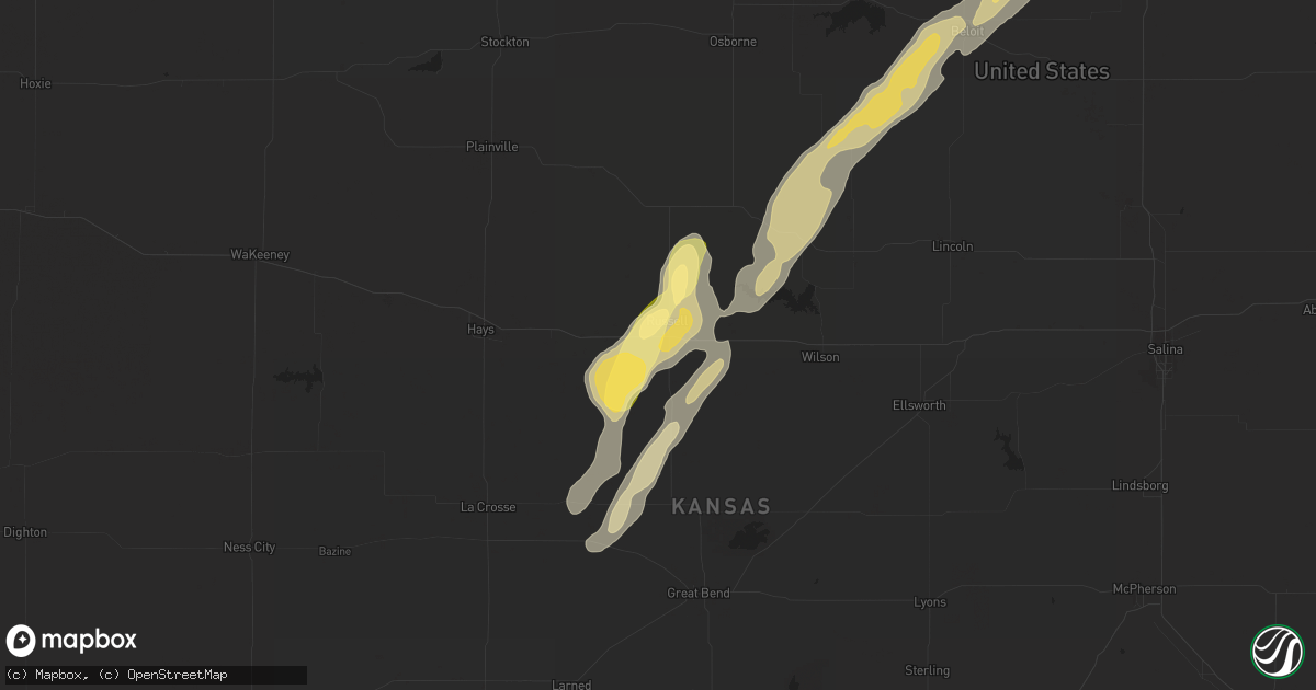 Hail map in Russell, KS on July 15, 2015