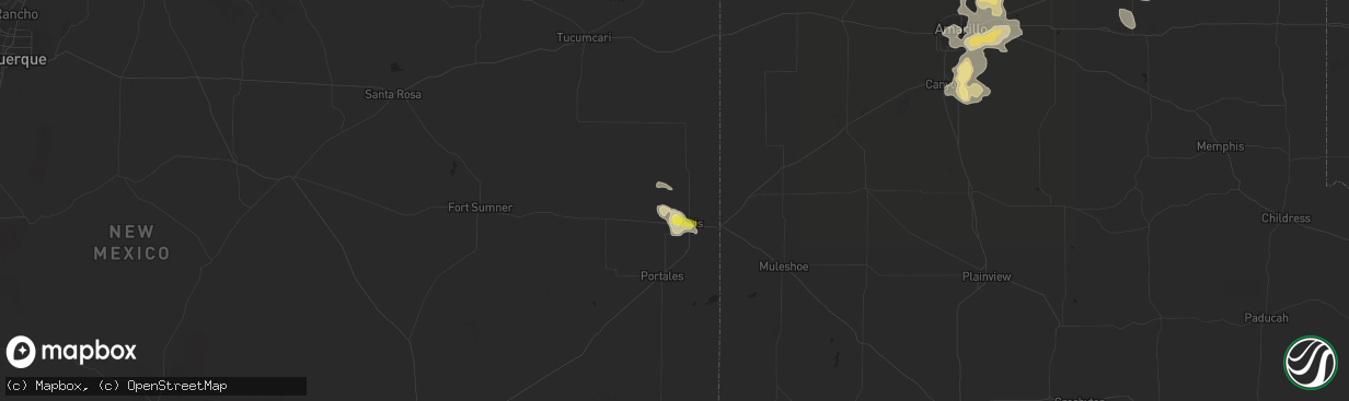 Hail map in Clovis, NM on July 15, 2016