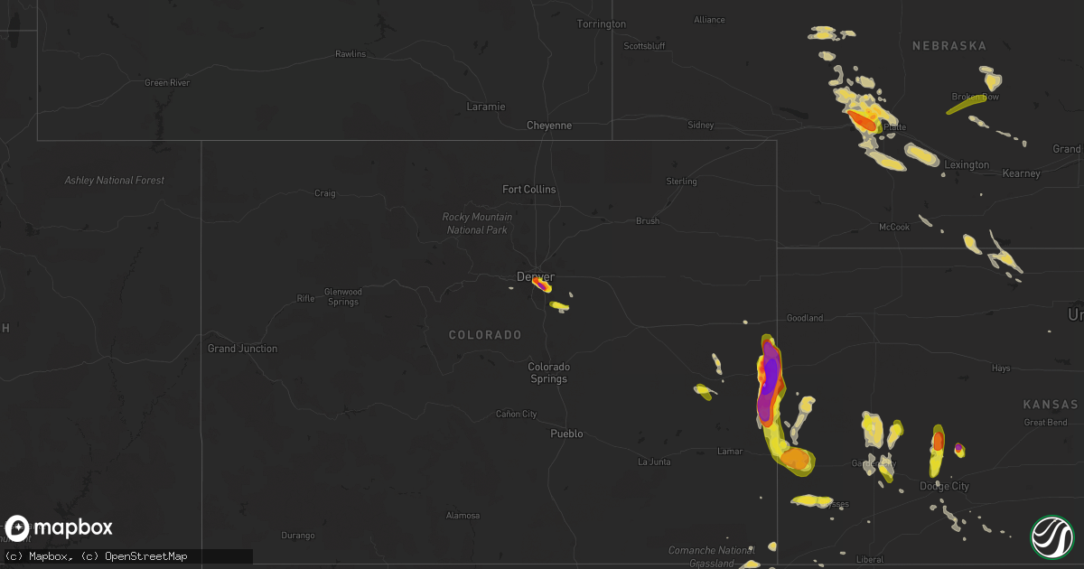 Hail map on July 15, 2016