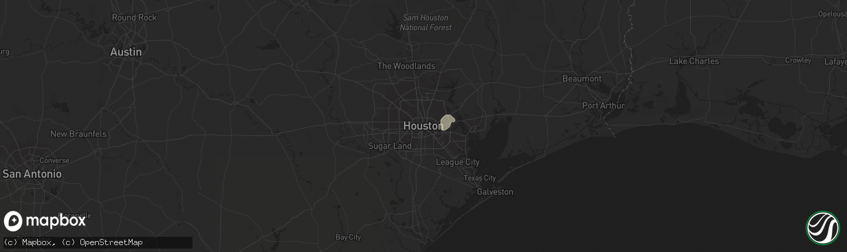 Hail map in Houston, TX on July 15, 2017