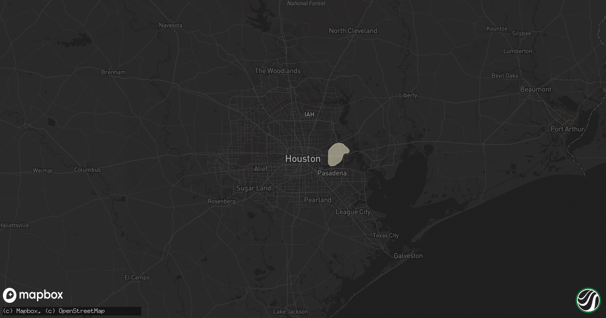 Hail map in Houston, TX on July 15, 2017