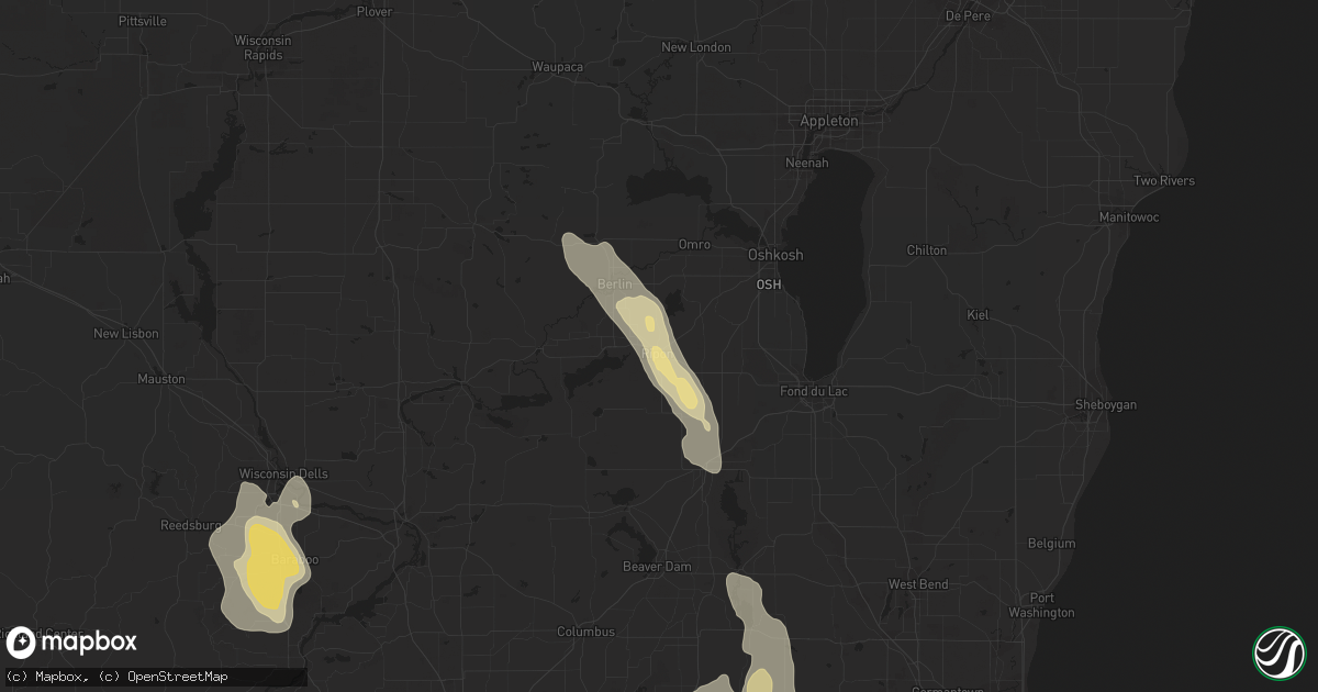 Hail map in Ripon, WI on July 15, 2017