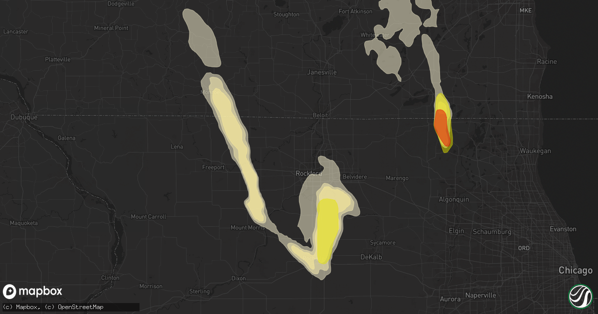 Hail map in Rockford, IL on July 15, 2017