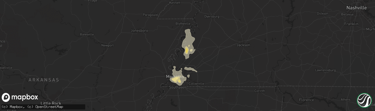 Hail map in Munford, TN on July 15, 2018