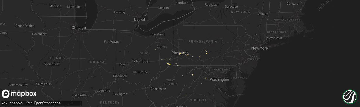 Hail map on July 15, 2018