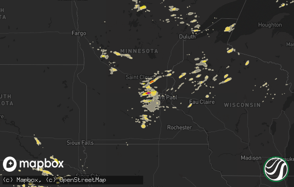 Hail map preview on 07-15-2019