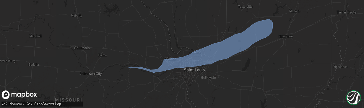 Hail map in Saint Charles, MO on July 15, 2020