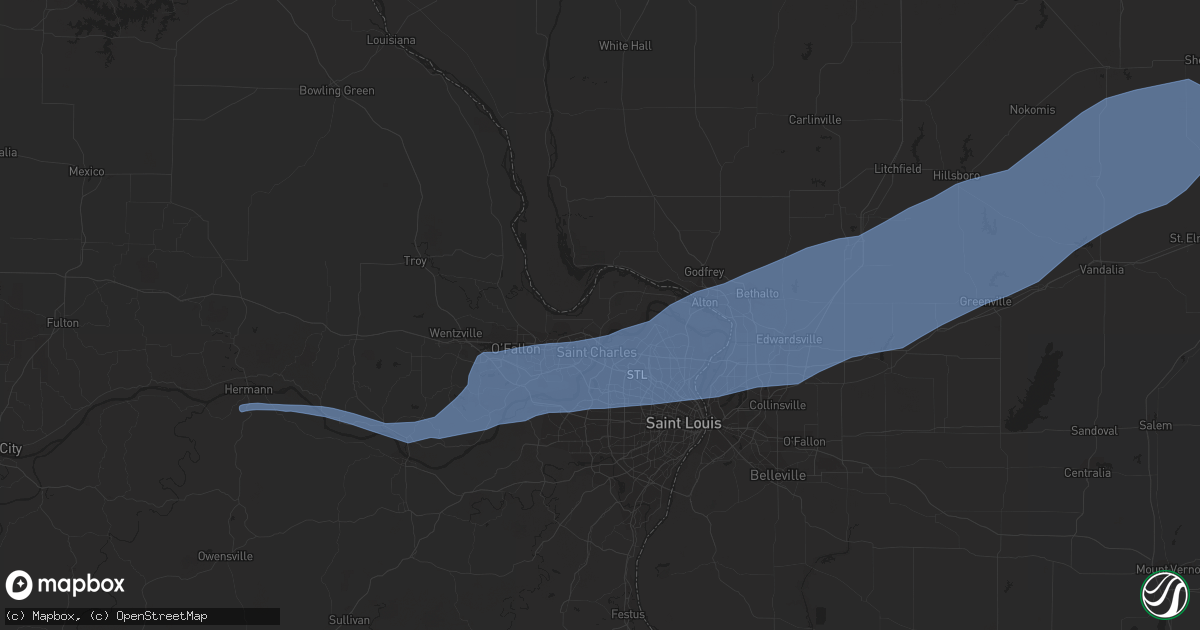 Hail map in Saint Charles, MO on July 15, 2020