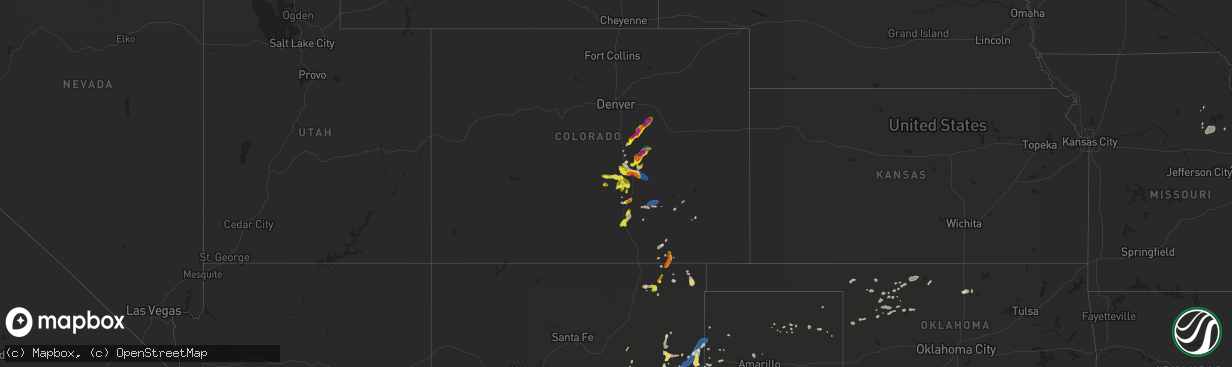 Hail map on July 15, 2020