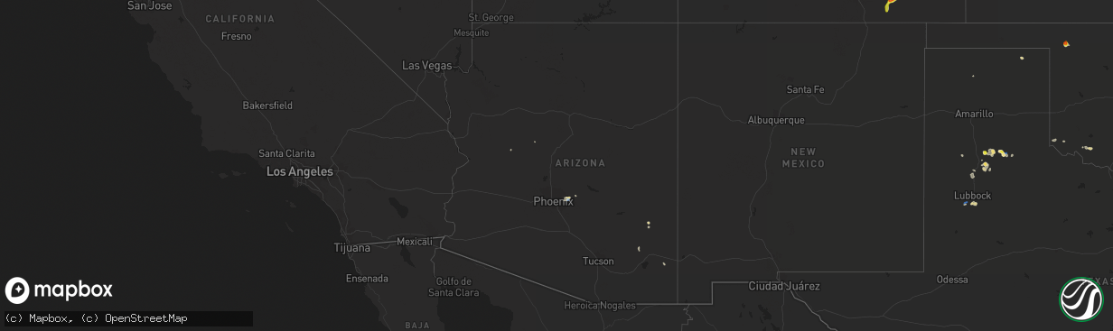 Hail map in Arizona on July 15, 2021