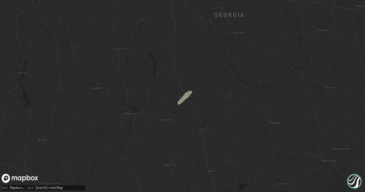 Hail map in Ashburn, GA on July 15, 2021