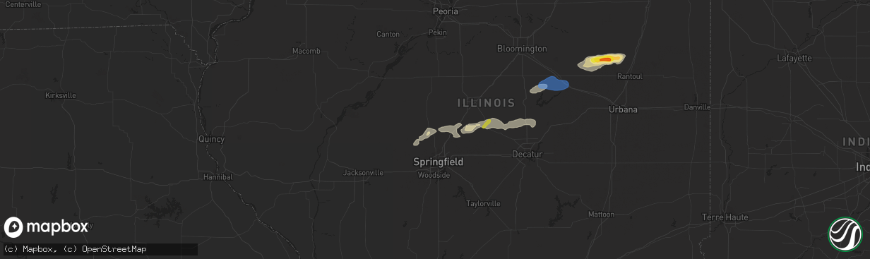 Hail map in Athens, IL on July 15, 2021