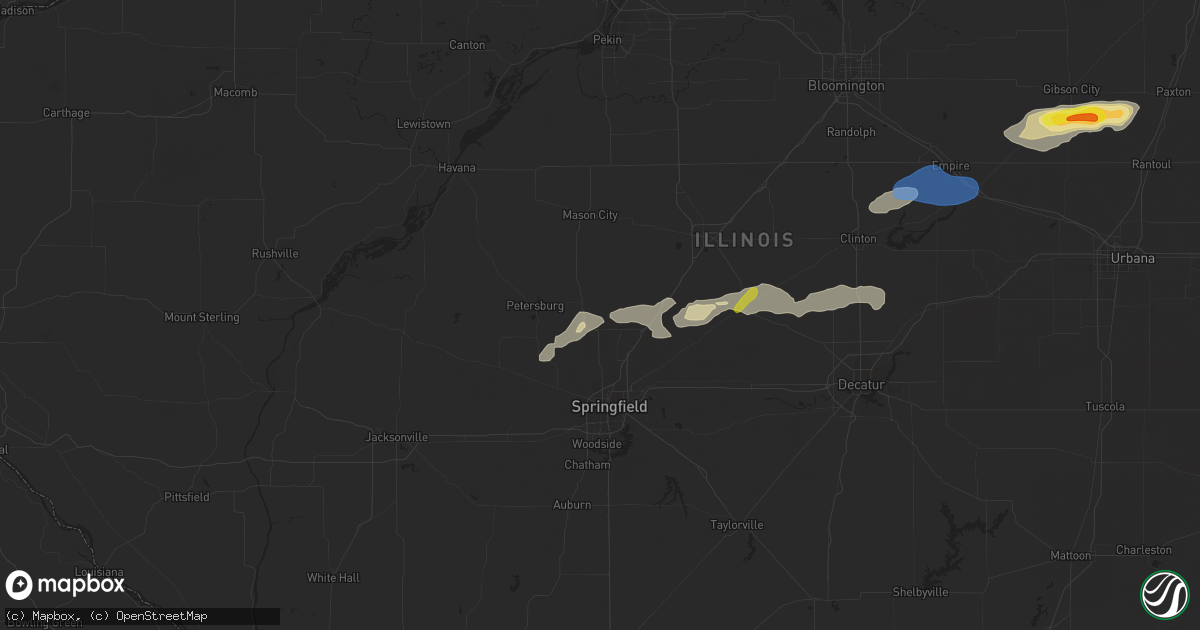 Hail map in Athens, IL on July 15, 2021