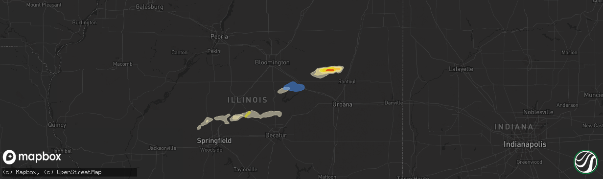 Hail map in Farmer City, IL on July 15, 2021