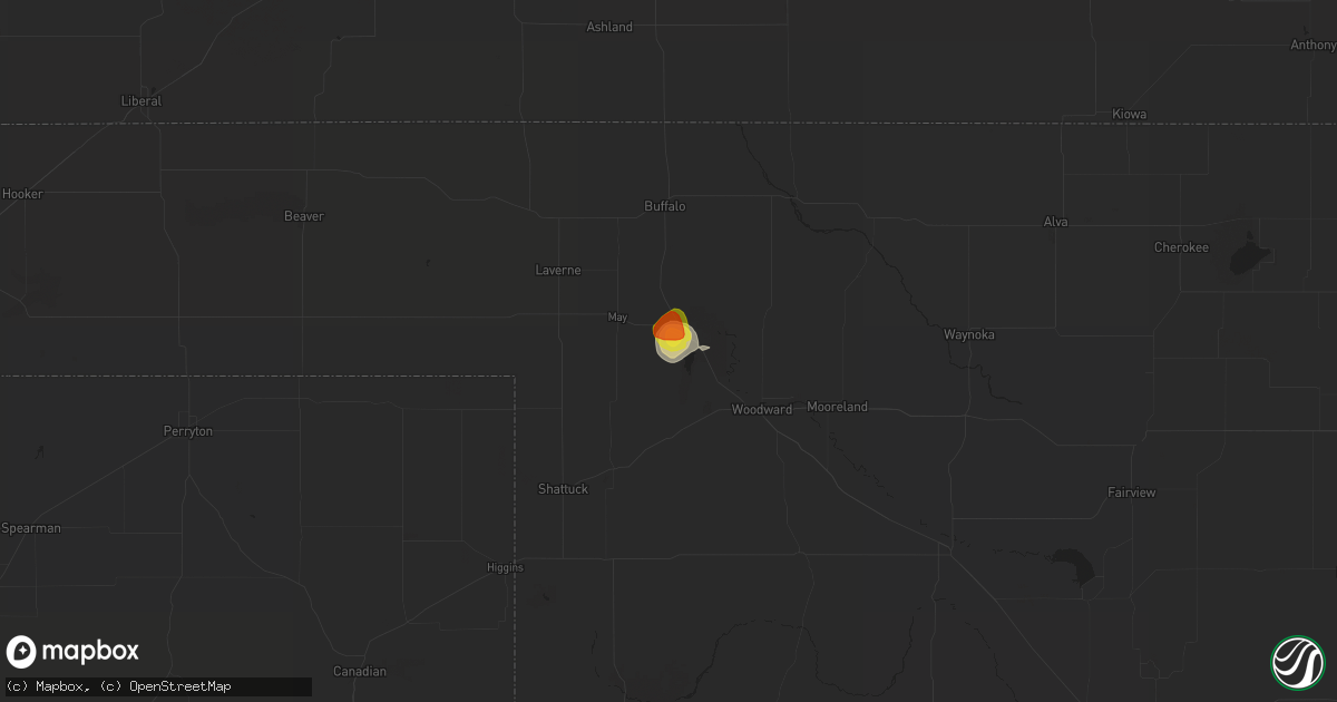 Hail map in Fort Supply, OK on July 15, 2021