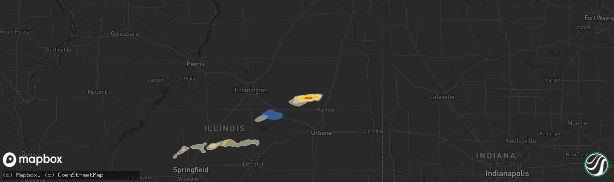 Hail map in Gibson City, IL on July 15, 2021