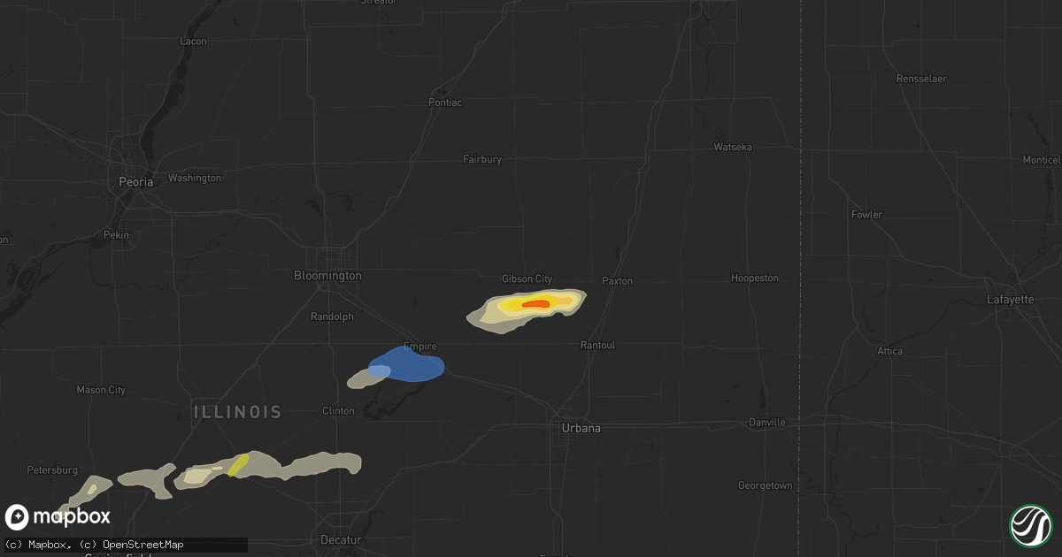 Hail map in Gibson City, IL on July 15, 2021