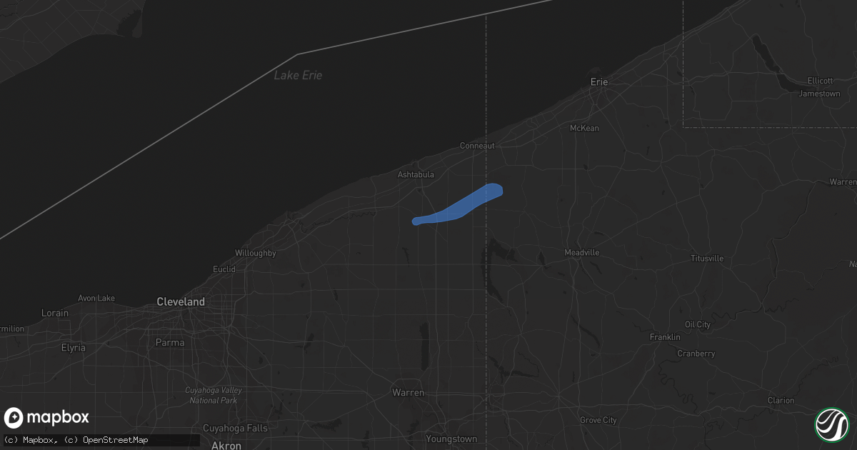 Hail map in Jefferson, OH on July 15, 2021