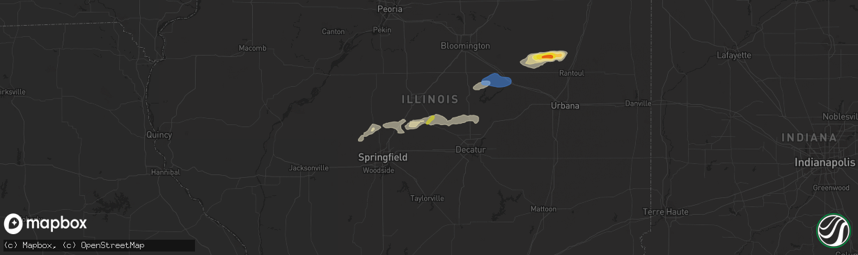 Hail map in Mount Pulaski, IL on July 15, 2021