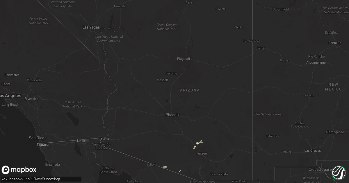 Hail map in Arizona on July 15, 2022