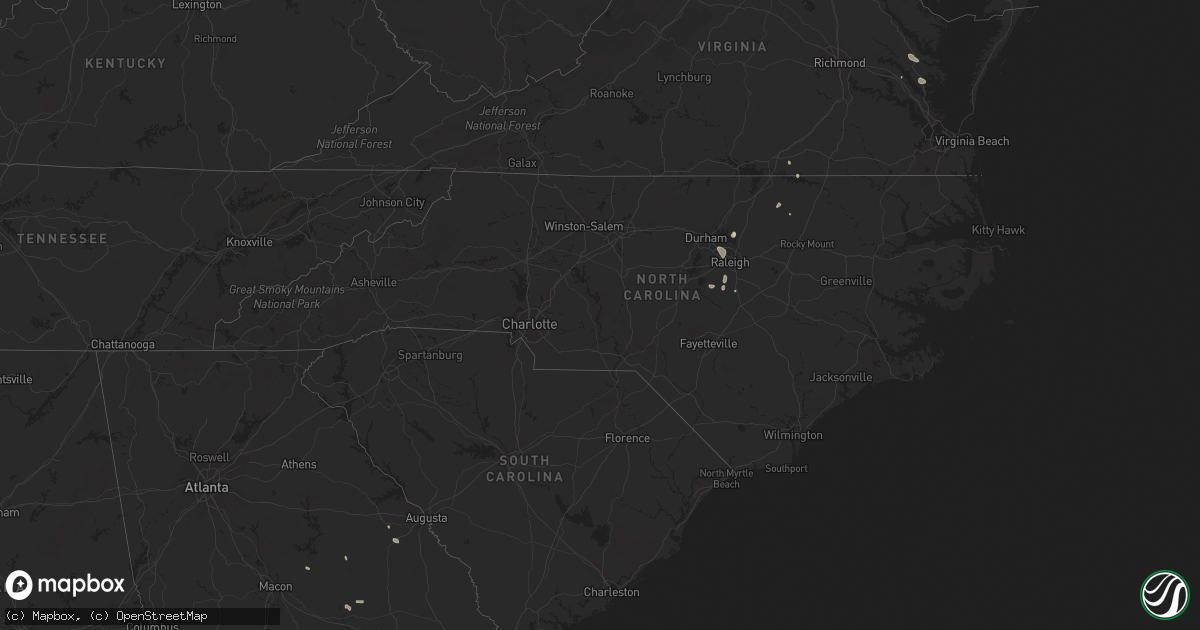 Hail map in North Carolina on July 15, 2022