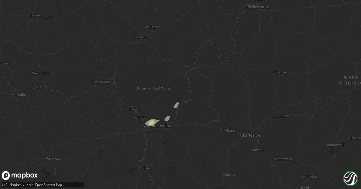 Hail map in Crown City, OH on July 15, 2023