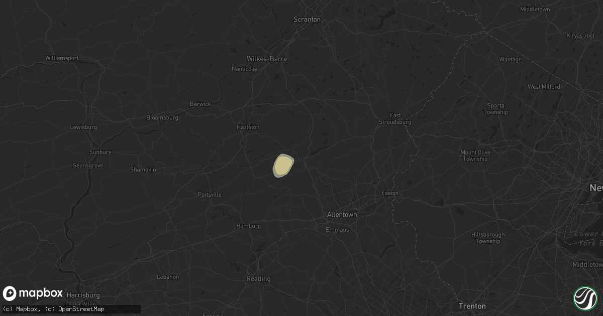 Hail map in Lehighton, PA on July 15, 2023
