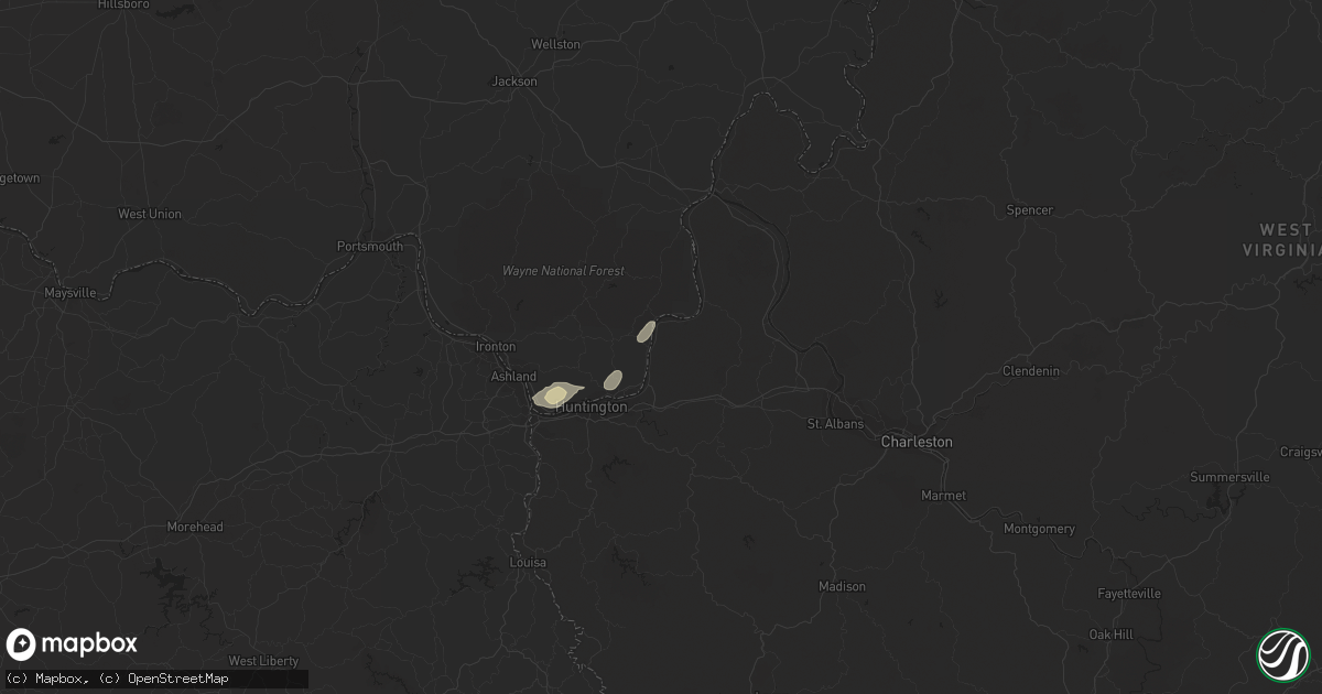 Hail map in Lesage, WV on July 15, 2023