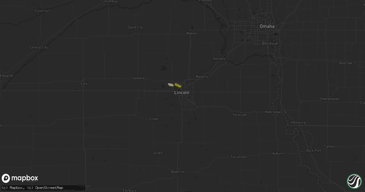 Hail map in Lincoln, NE on July 15, 2023