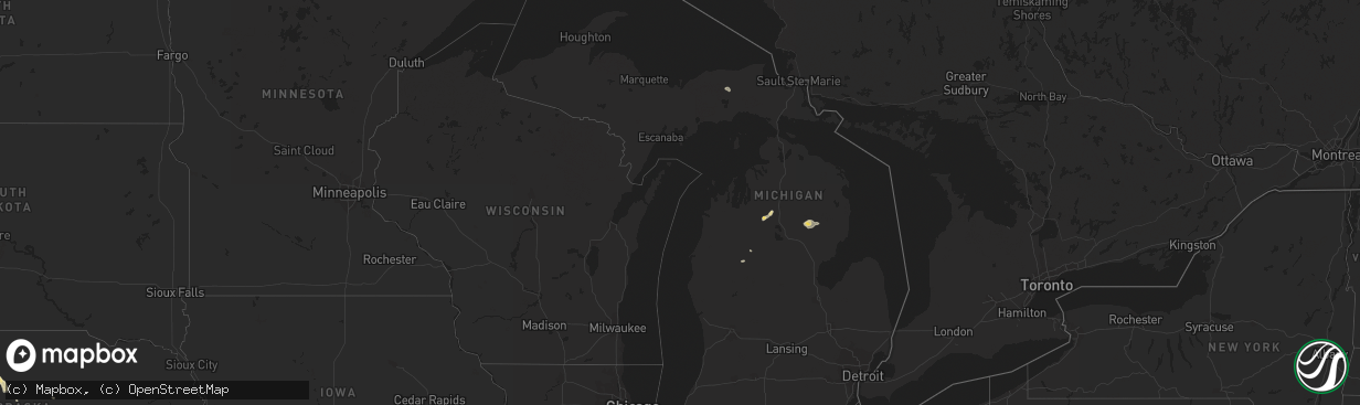 Hail map in Michigan on July 15, 2023