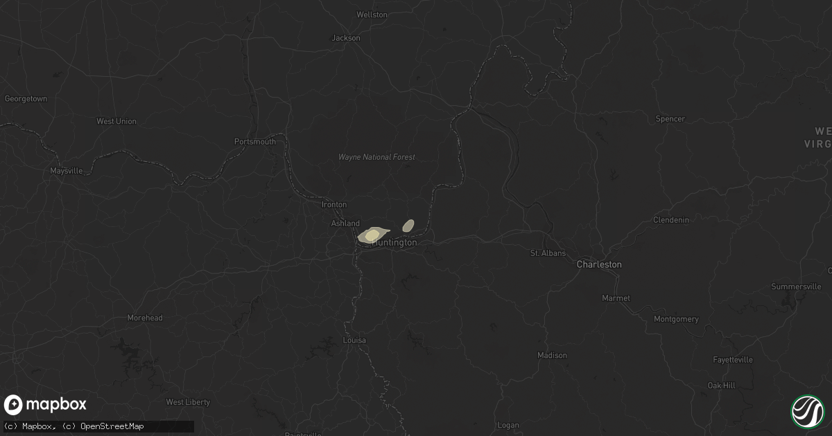 Hail map in Proctorville, OH on July 15, 2023