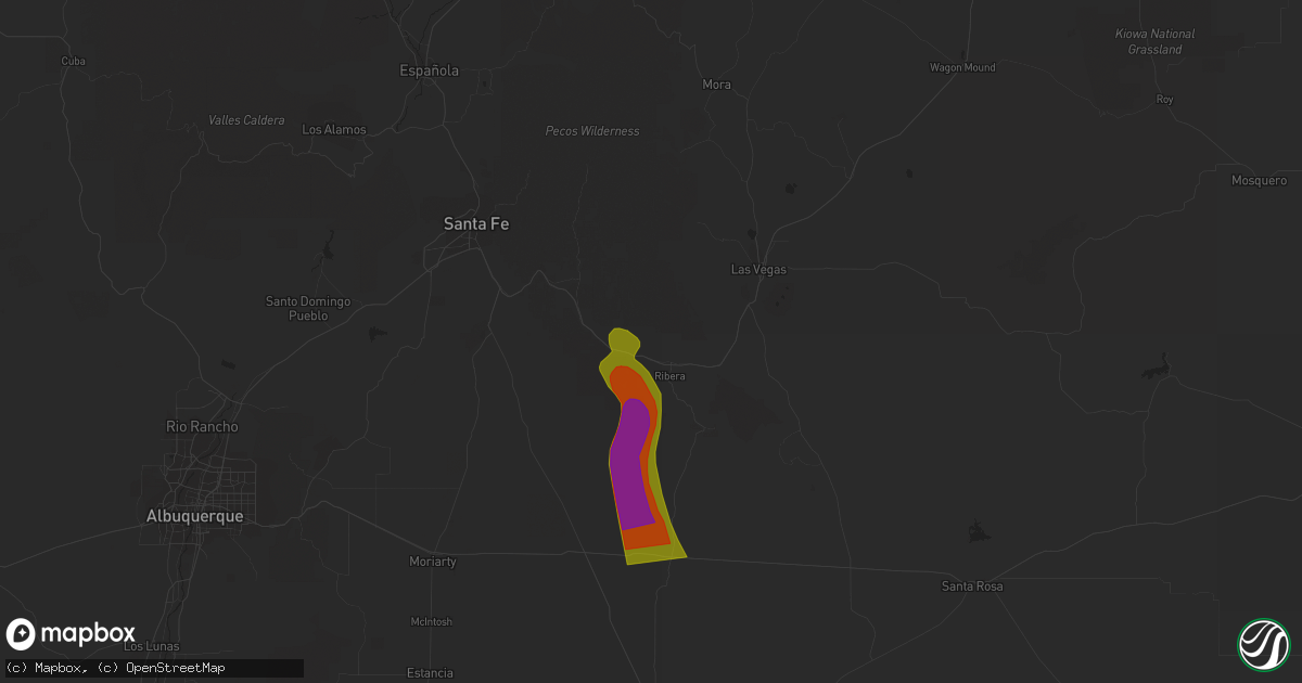 Hail map in San Jose, NM on July 15, 2023